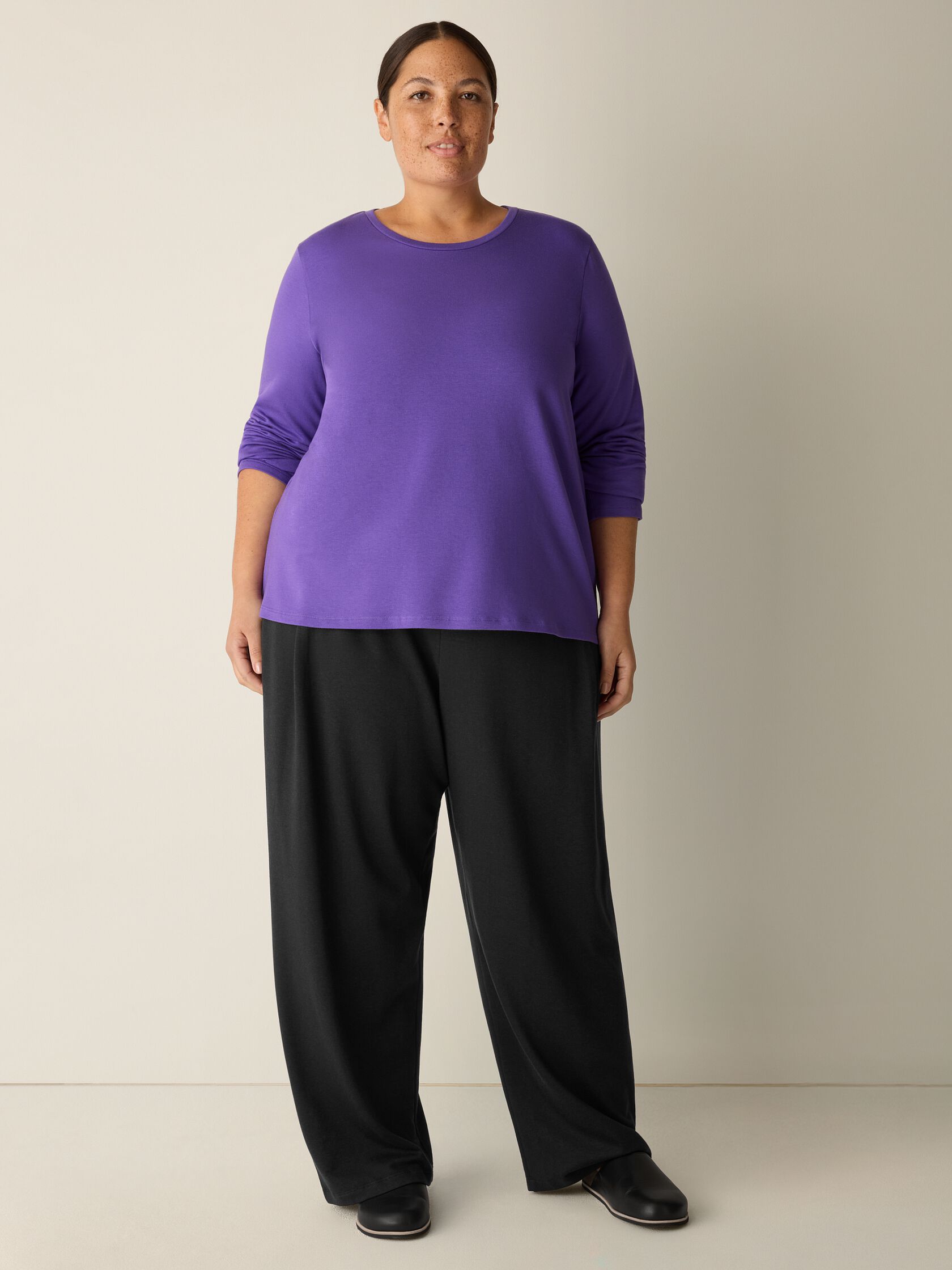 Cozy Brushed Terry Hug Crew Neck Top