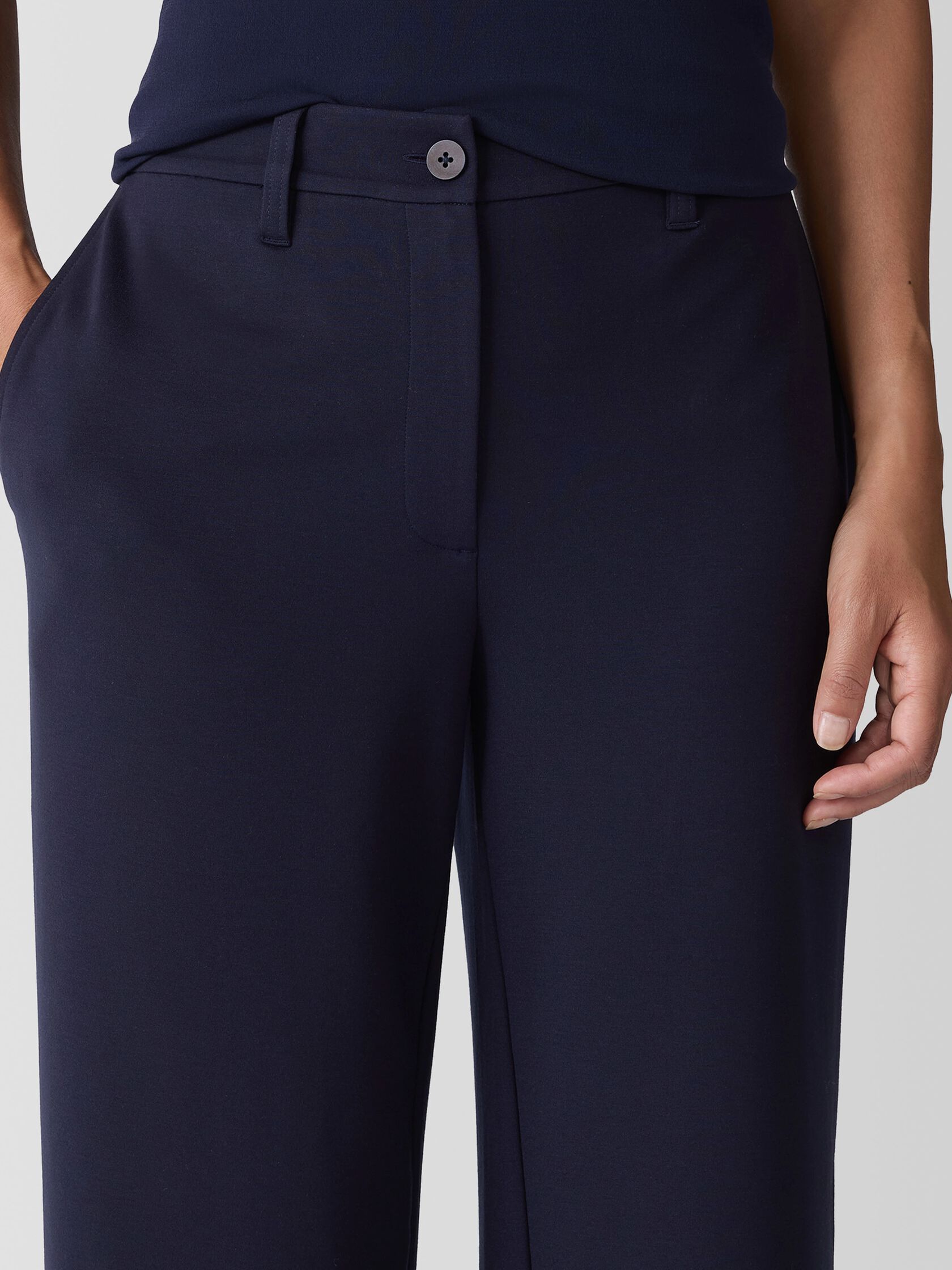 Washable Flex Ponte Wide Trouser Pant