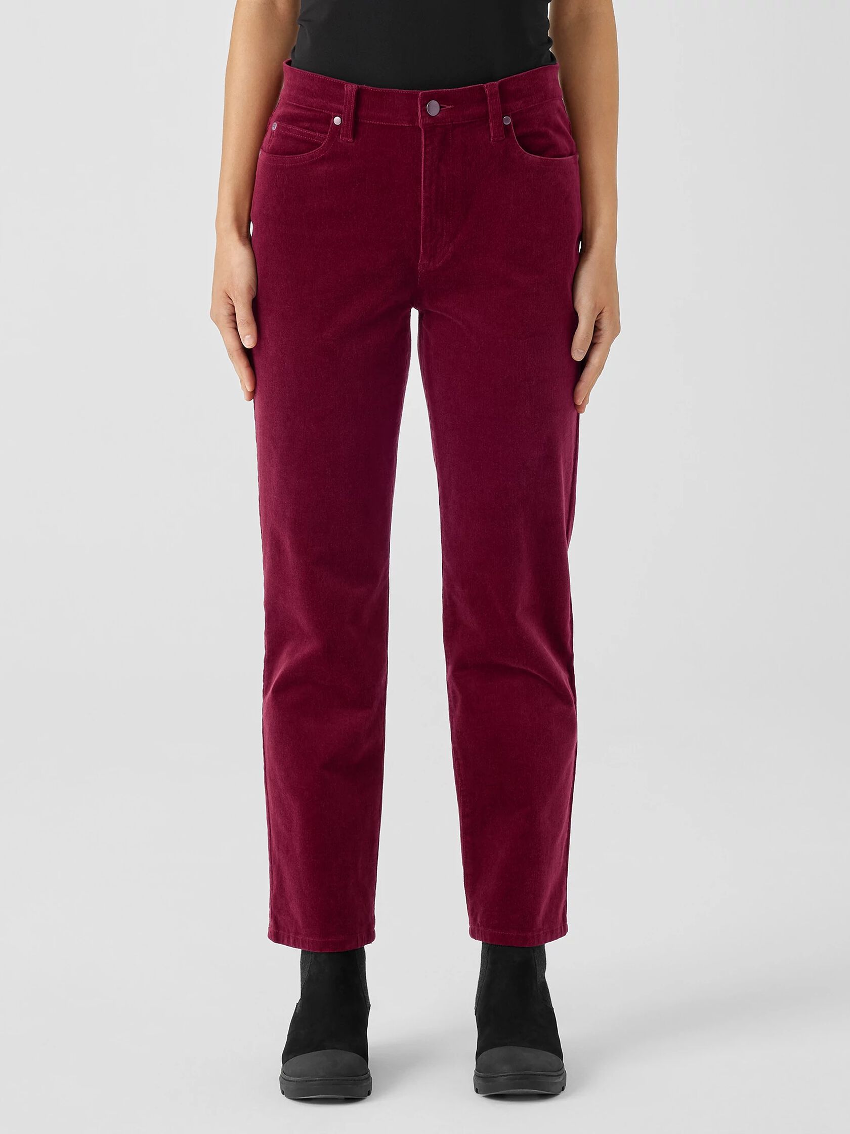 Organic Cotton Stretch Corduroy Straight Pant