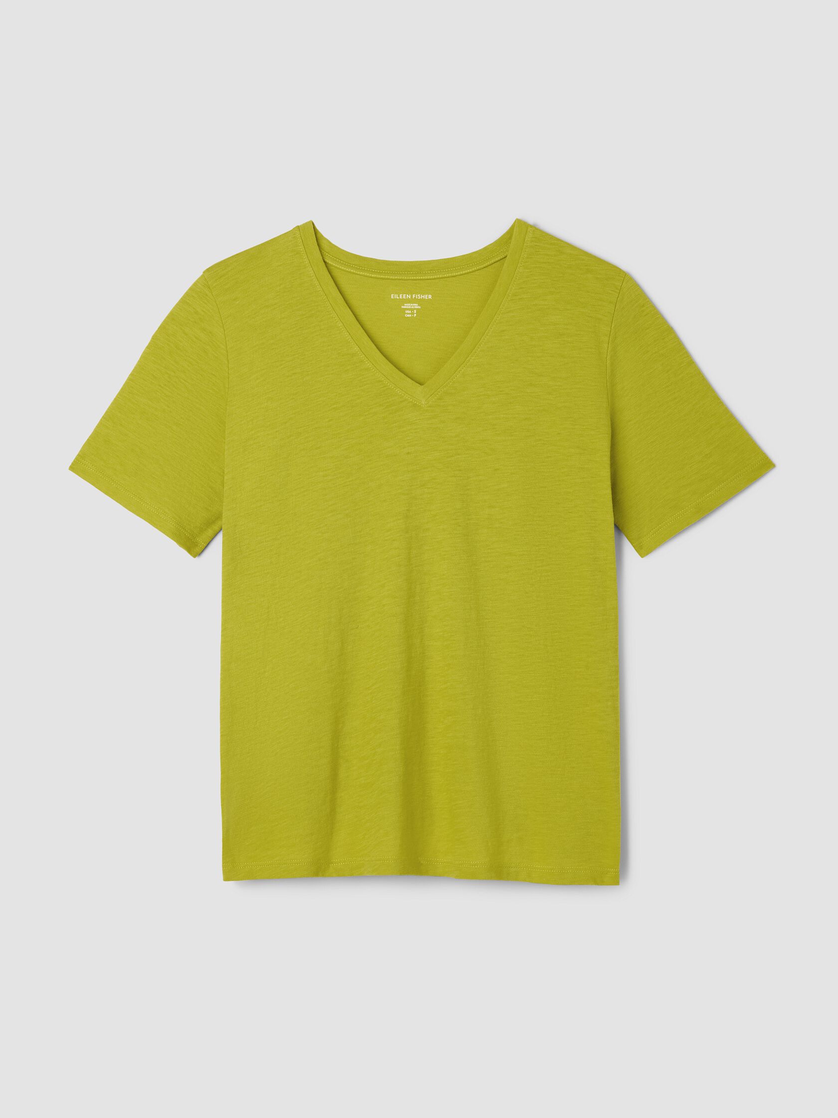 Organic Cotton Slubby Jersey V-Neck Tee