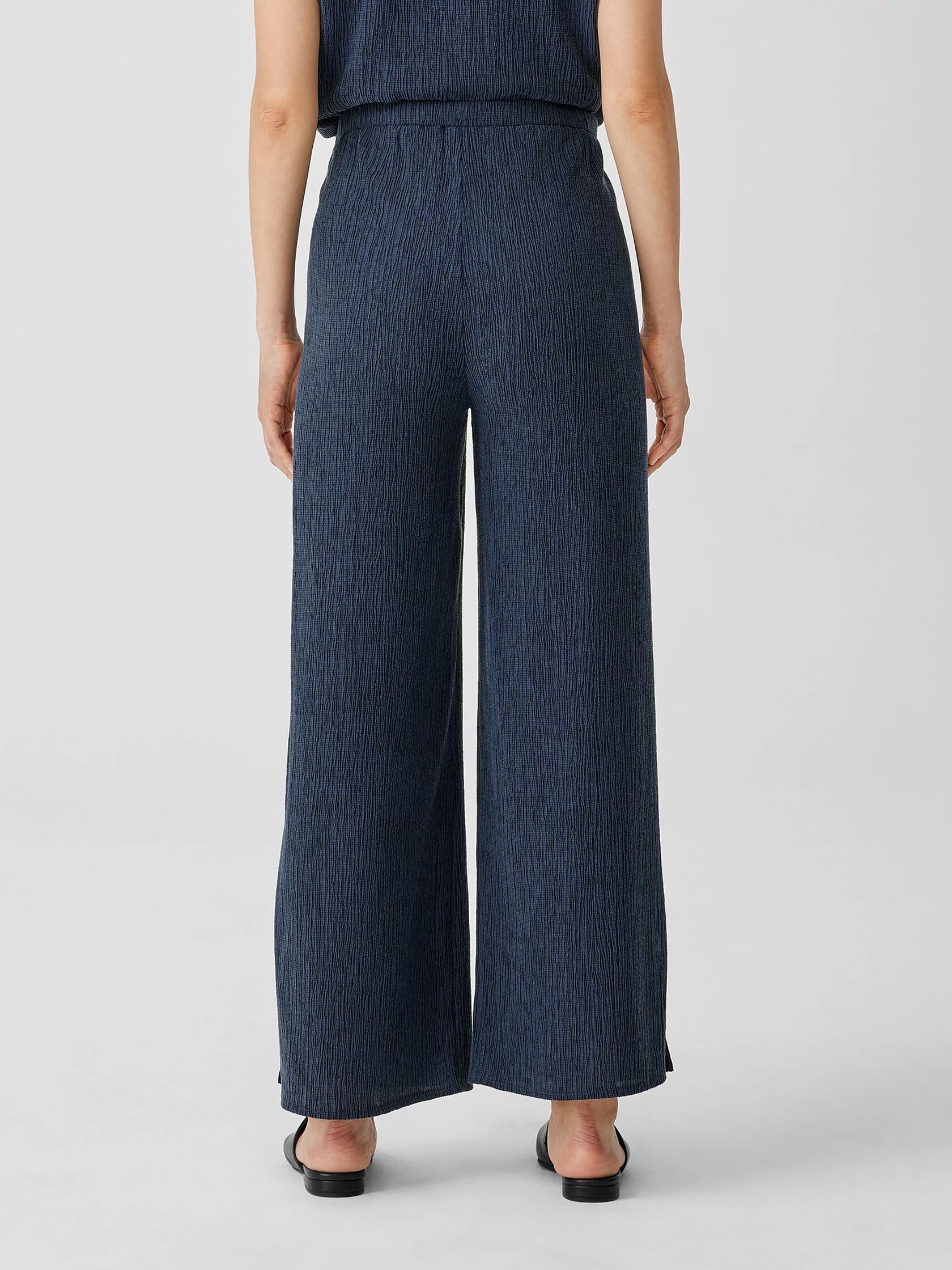 Woven Plisse Straight Pant | EILEEN FISHER