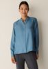 Silk Twill Band Collar Shirt