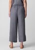Puckered Organic Linen Wide-Leg Pant