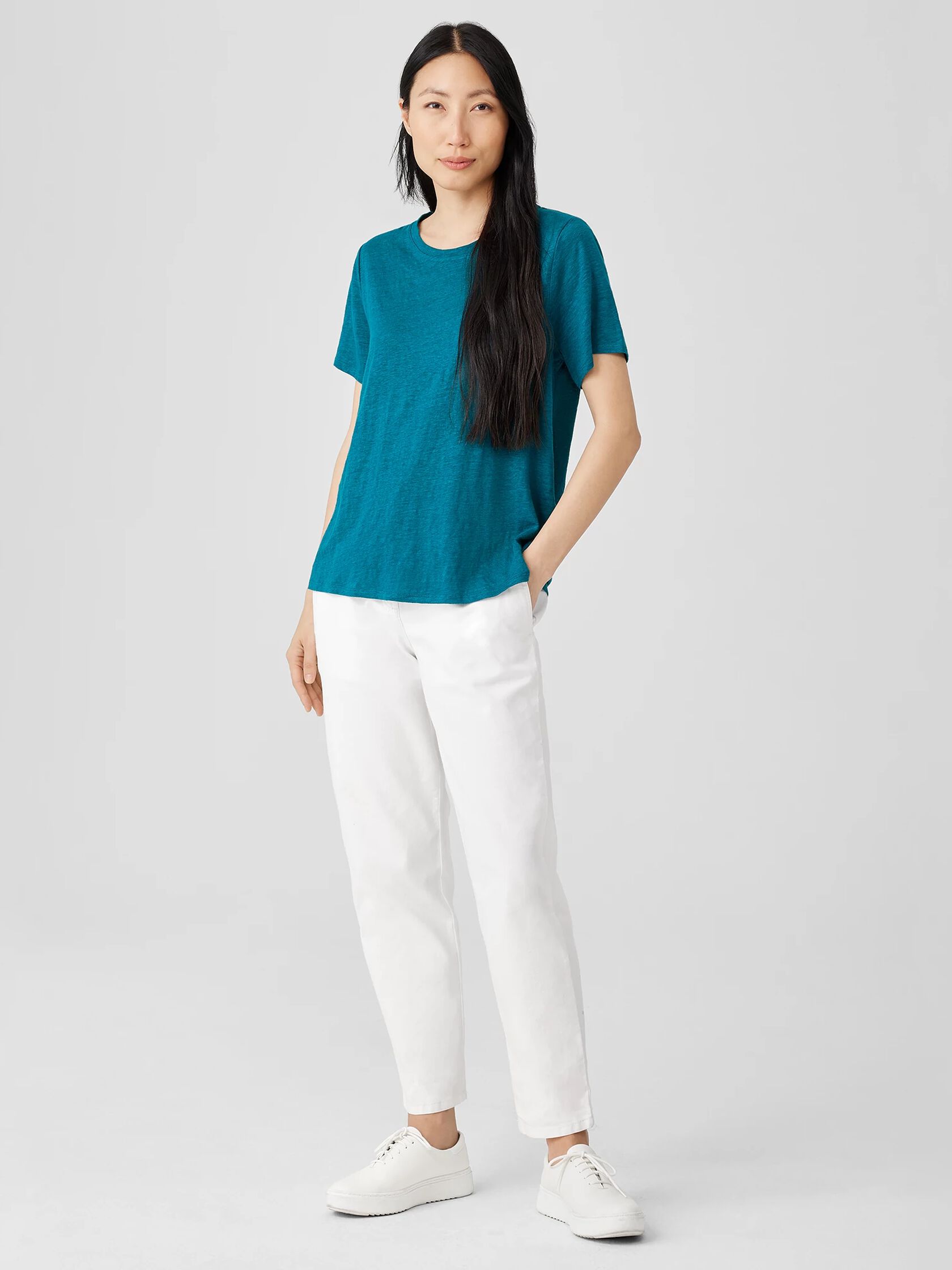 Organic Linen Jersey Crew Neck Tee