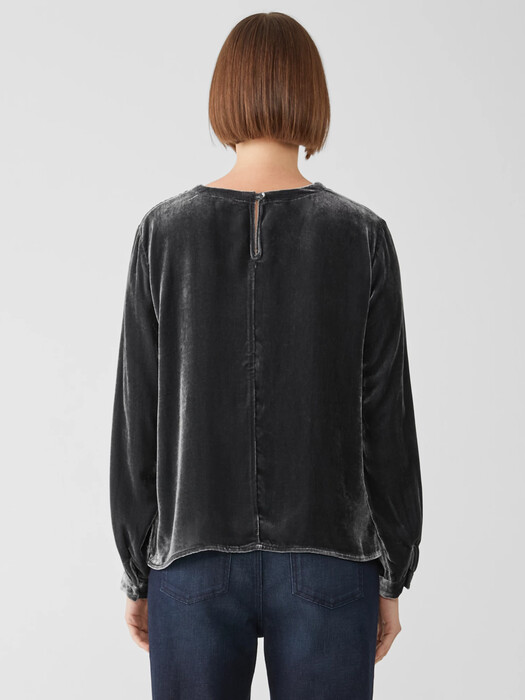 Velvet Round Neck Top