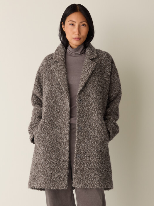 Curly Alpaca Notch Collar Coat