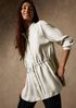 Silk Twill Band Collar Shirt