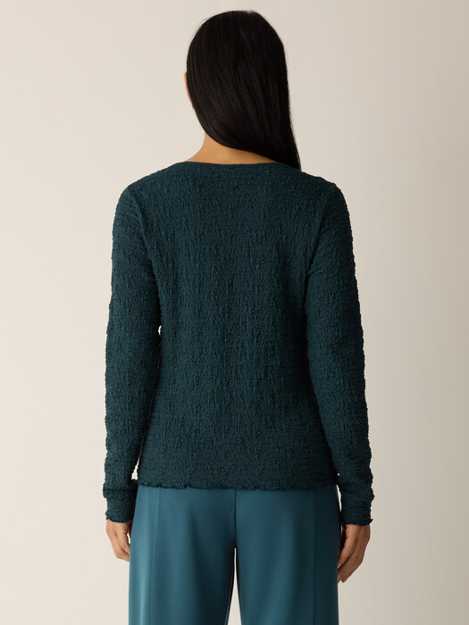 Bubble Jacquard Round Neck Top