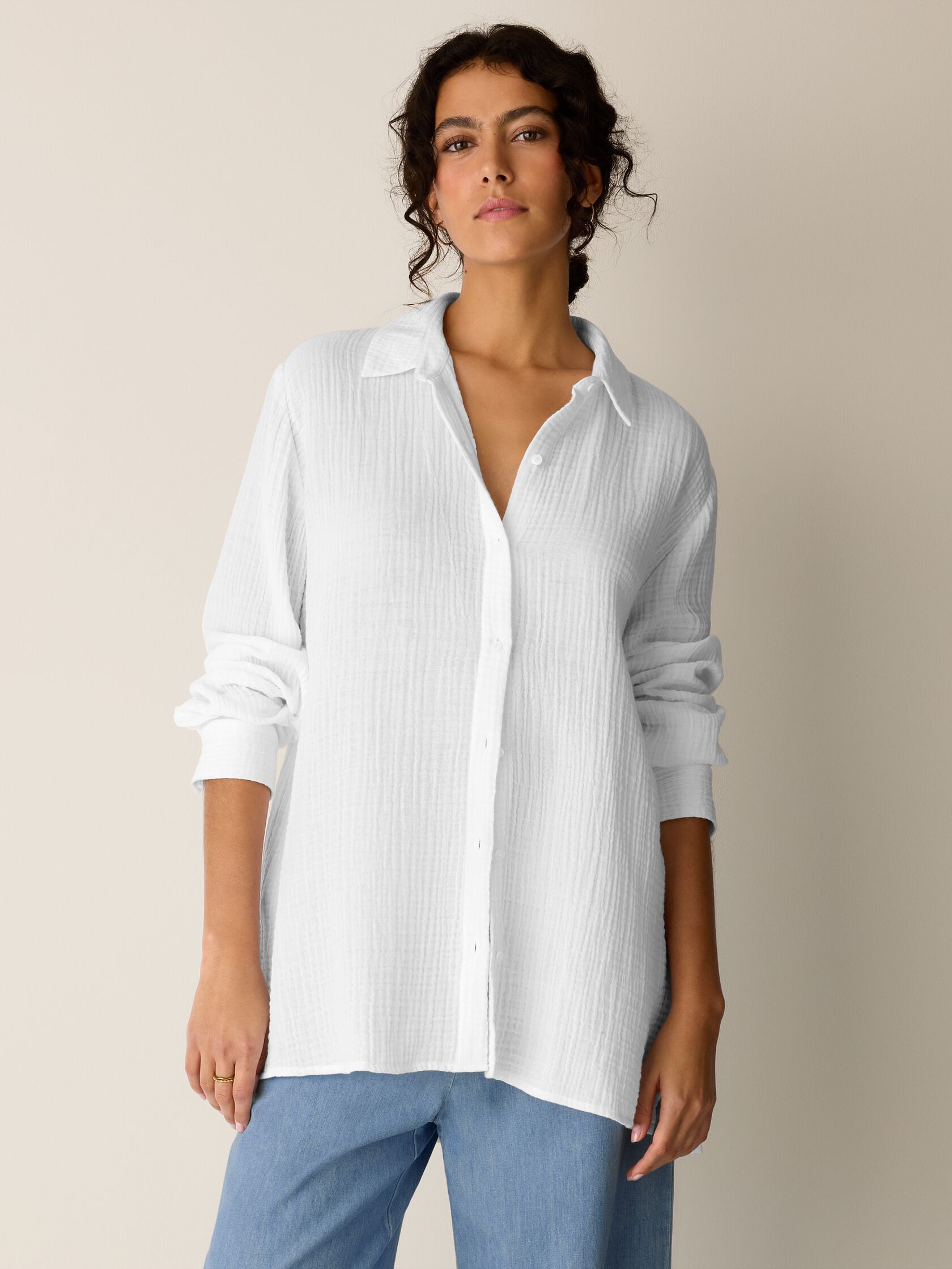 Organic Cotton Lofty Gauze Classic Collar Shirt
