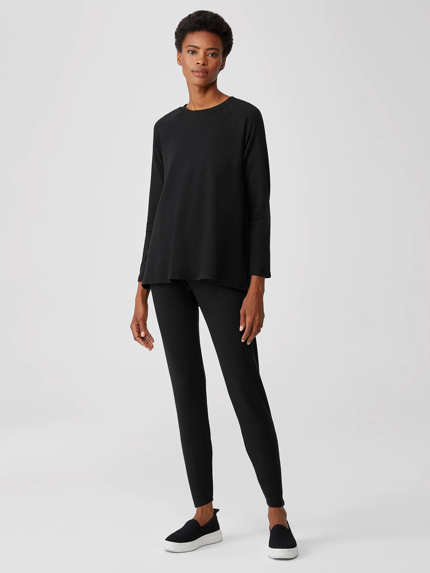 Cozy Brushed Terry Raglan-Sleeve Top