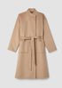 Lustrous Wool High Collar Coat