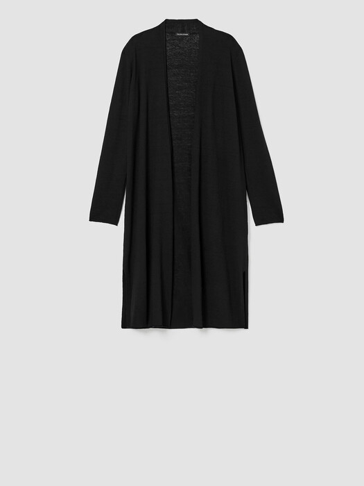 Organic Linen Cotton Jersey Long Cardigan