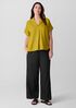 Organic Handkerchief Linen Notch Collar Top