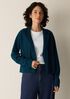 Fine Felted Wool Notch Collar Cardigan in Regenerative Wool