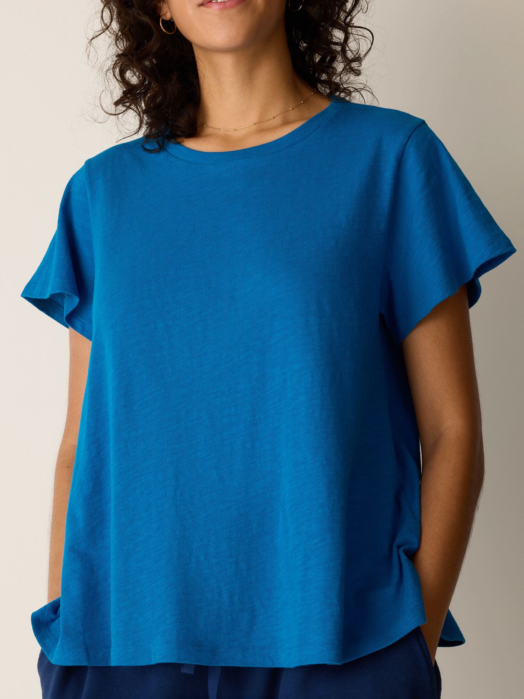 Organic Cotton Slubby Jersey Crew Neck Tee