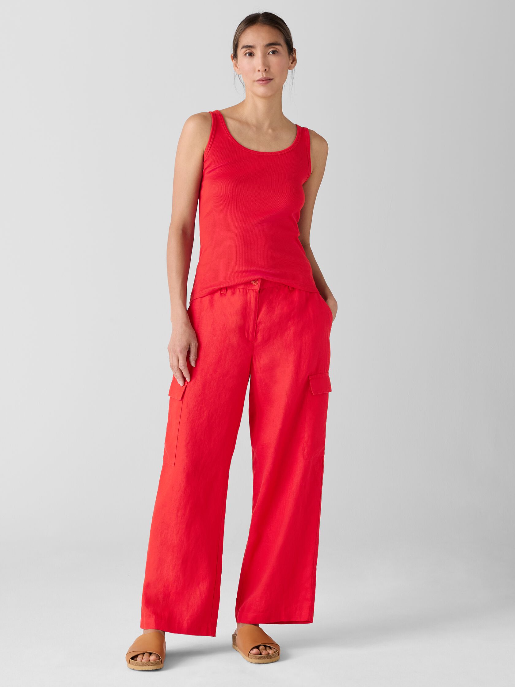 Organic Cotton Stretch Rib Scoop Neck Tank