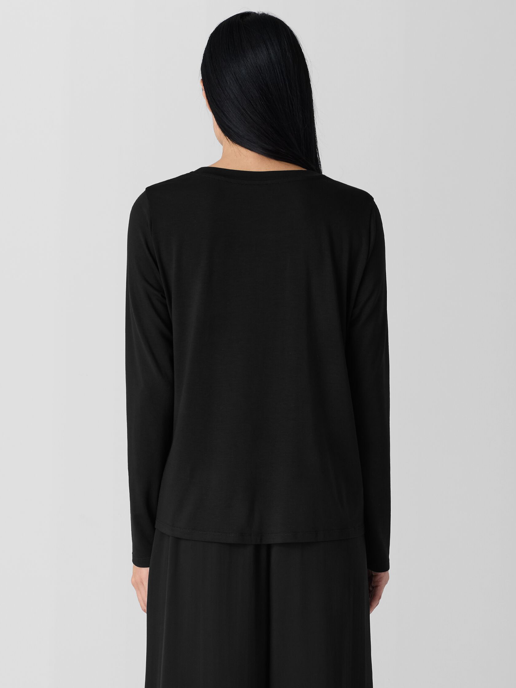 Fine Stretch Jersey Knit Asymmetrical Top