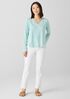 Organic Cotton Slubby Jersey V-Neck Top