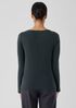 Ribbed Pima Cotton Blend Scoop Neck Top