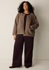Wool Fluff Round Neck Jacket