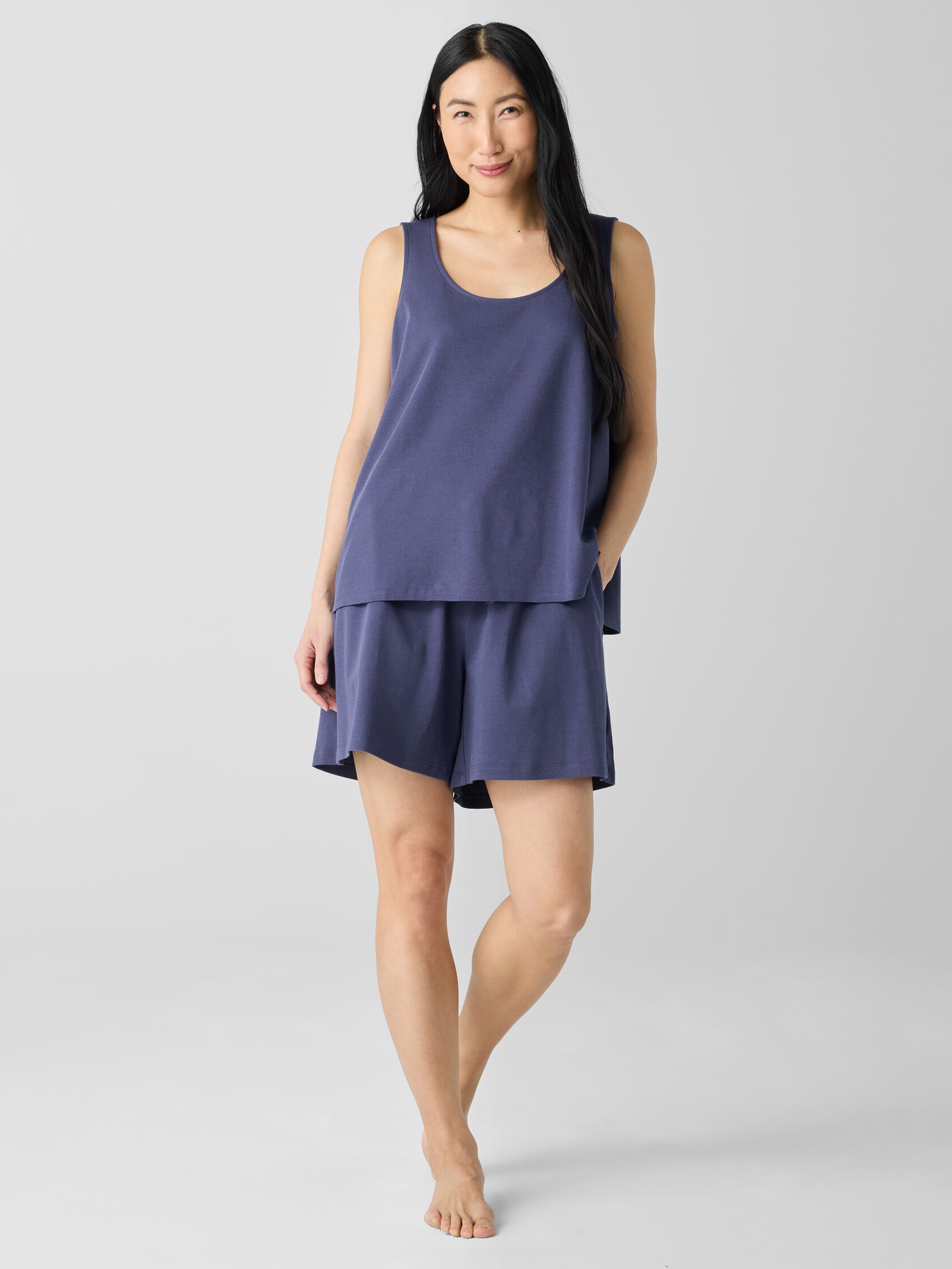 Organic Cotton Interlock U-Neck Sleep Tank