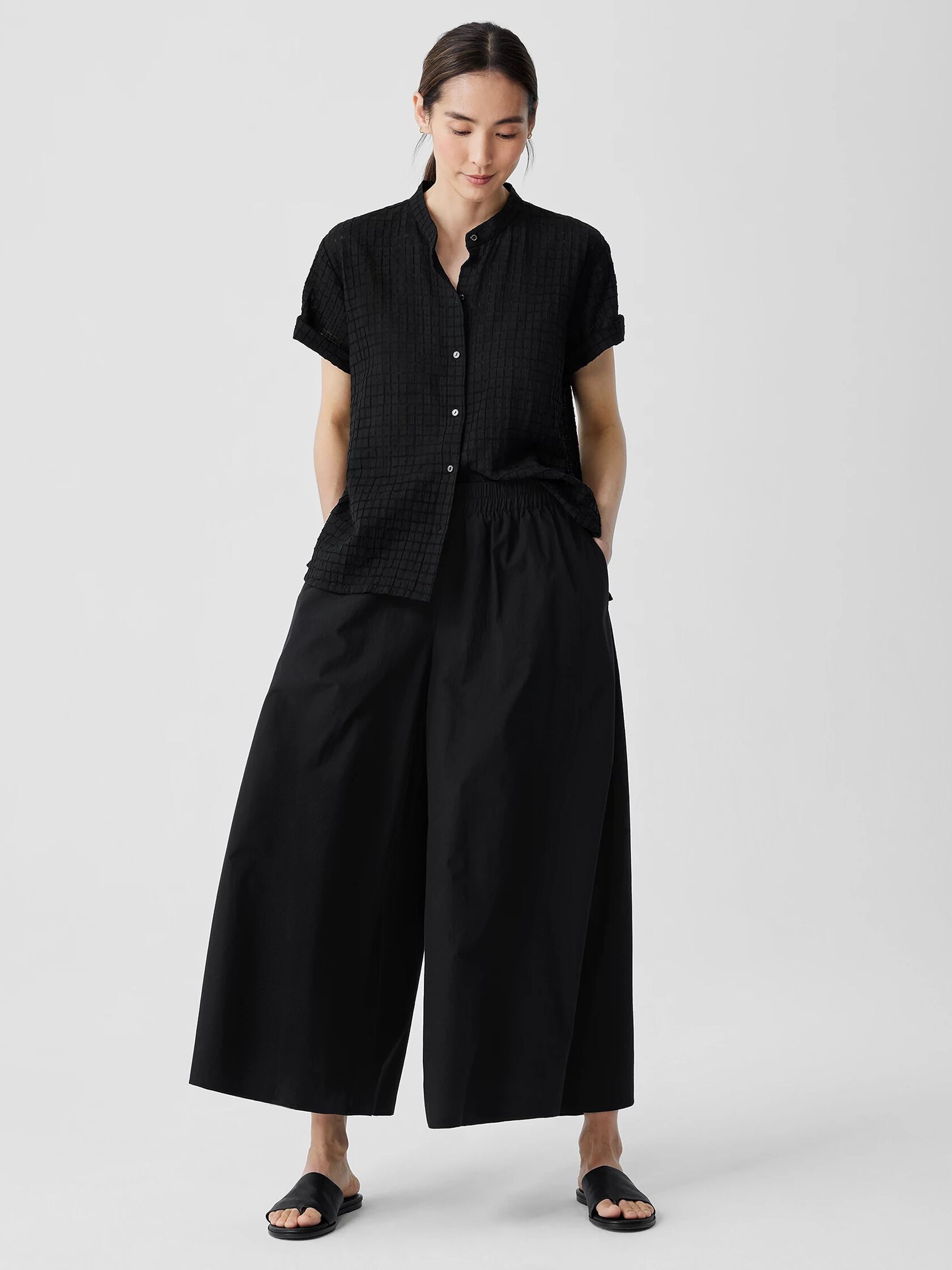 Washed Organic Cotton Poplin Skirt Pant