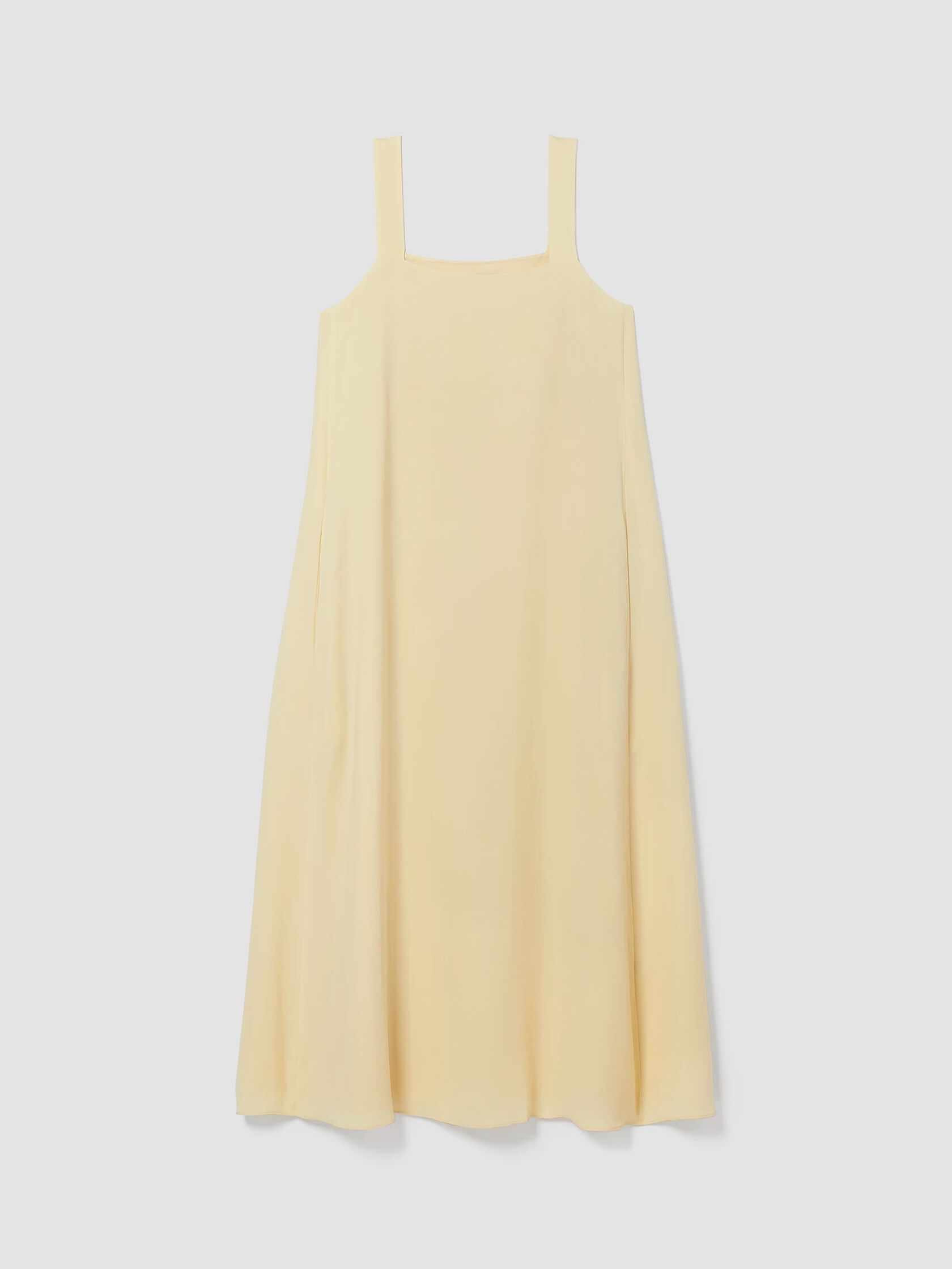 Silk Georgette Crepe Square Neck Dress