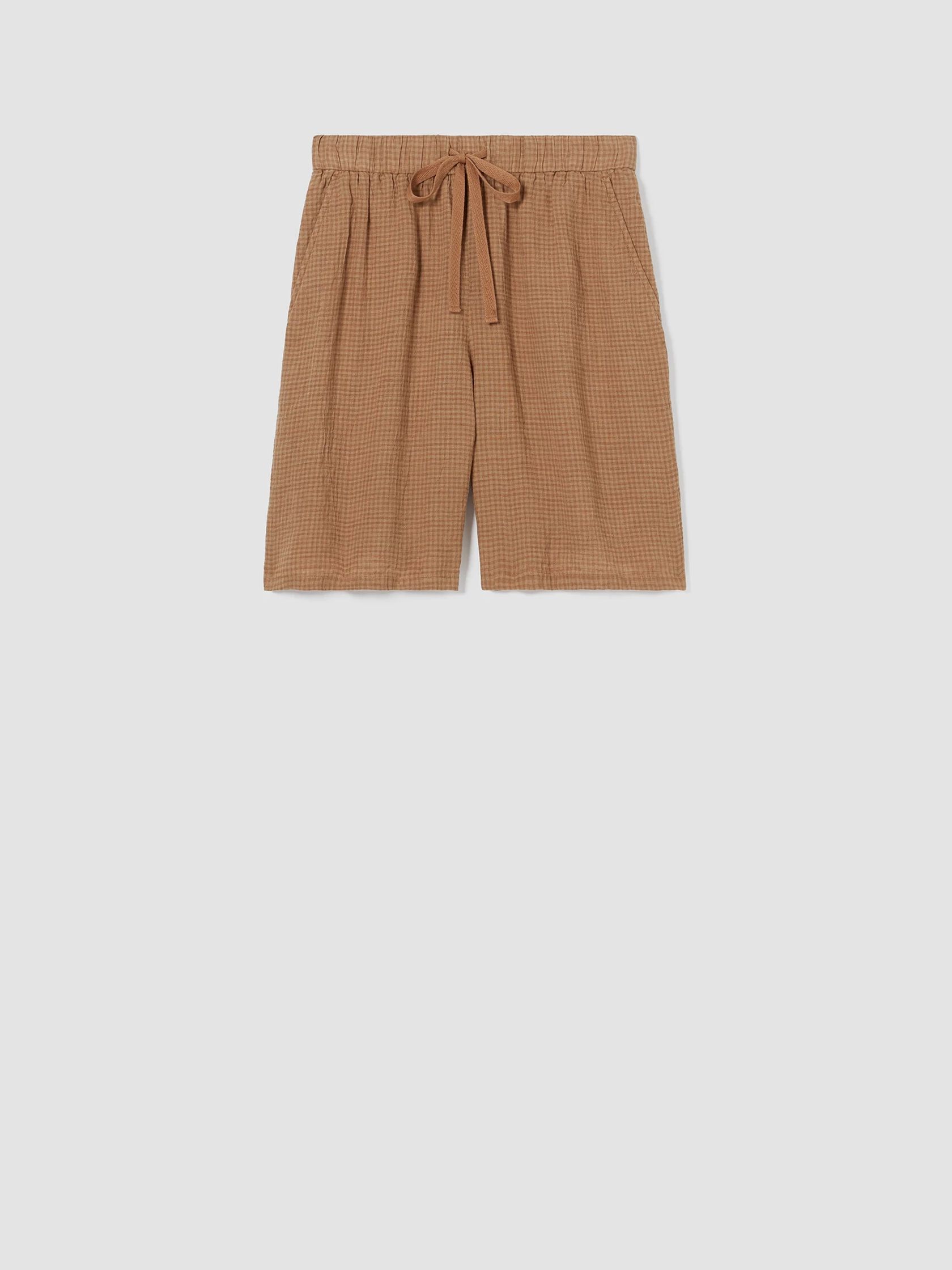 Puckered Organic Linen Shorts