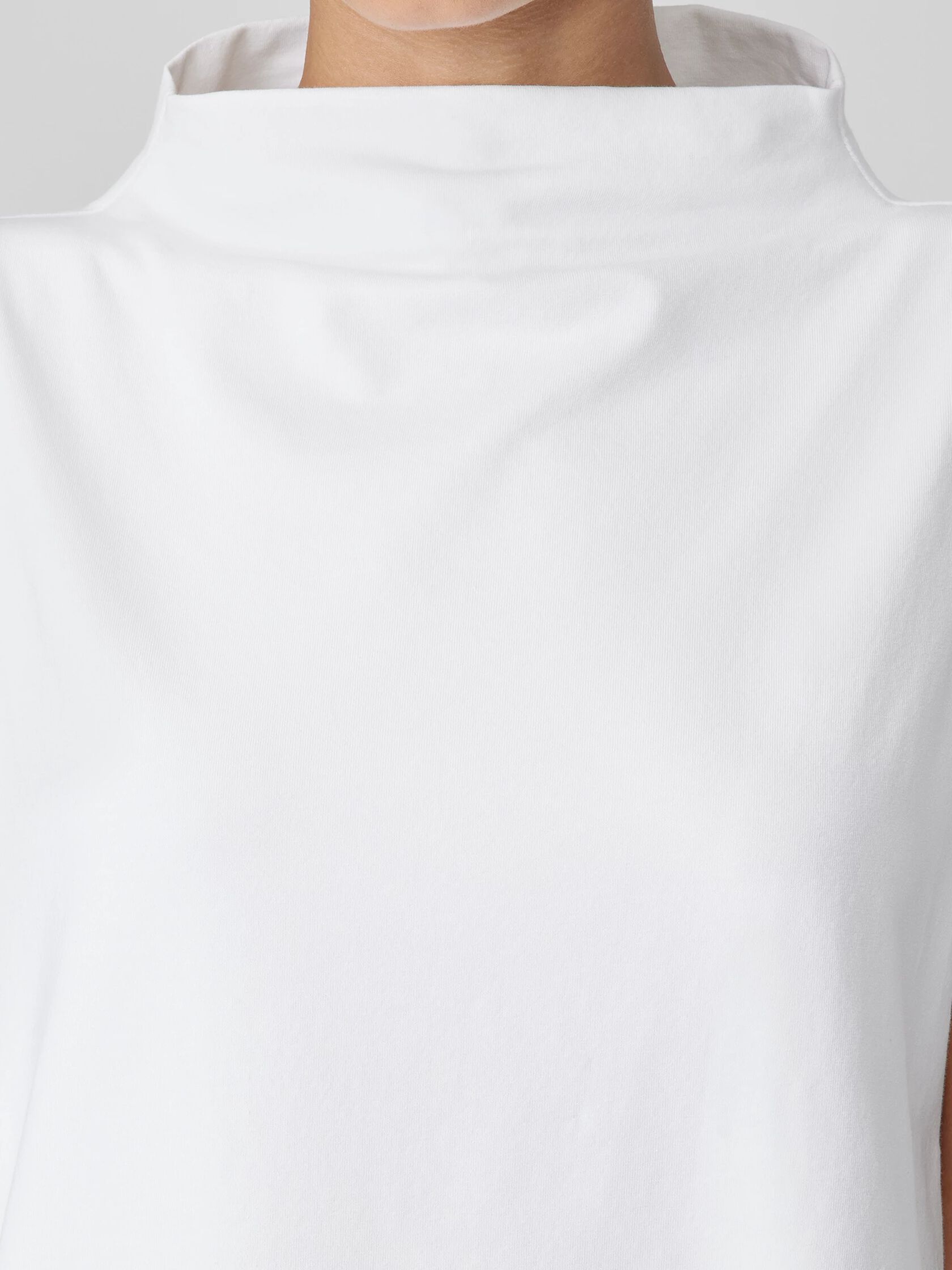 Pima Cotton Stretch Jersey Funnel Neck Tank