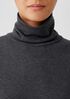 Ribbed Pima Cotton Blend Turtleneck Top