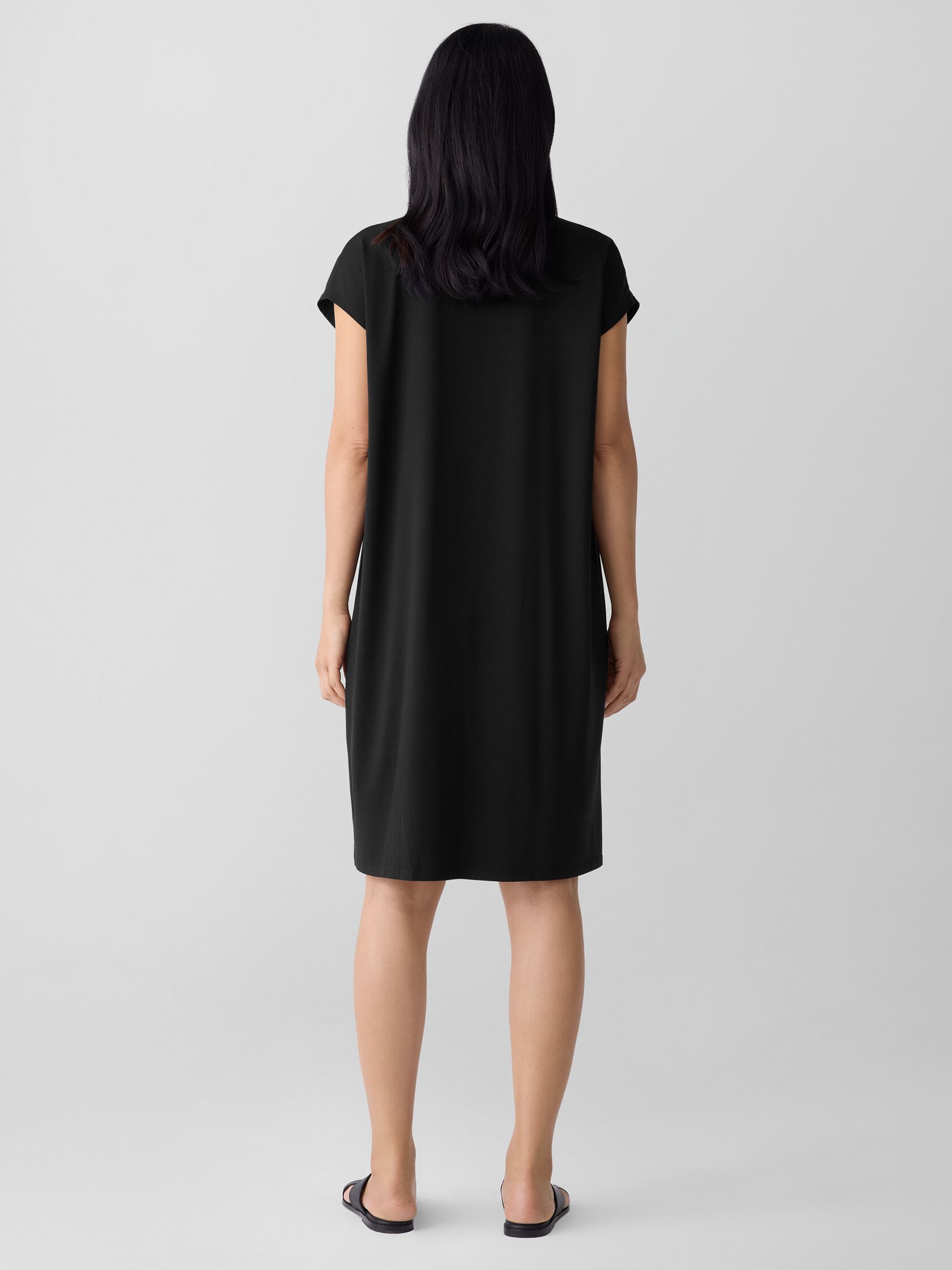 Fine Jersey Split Neck Dress