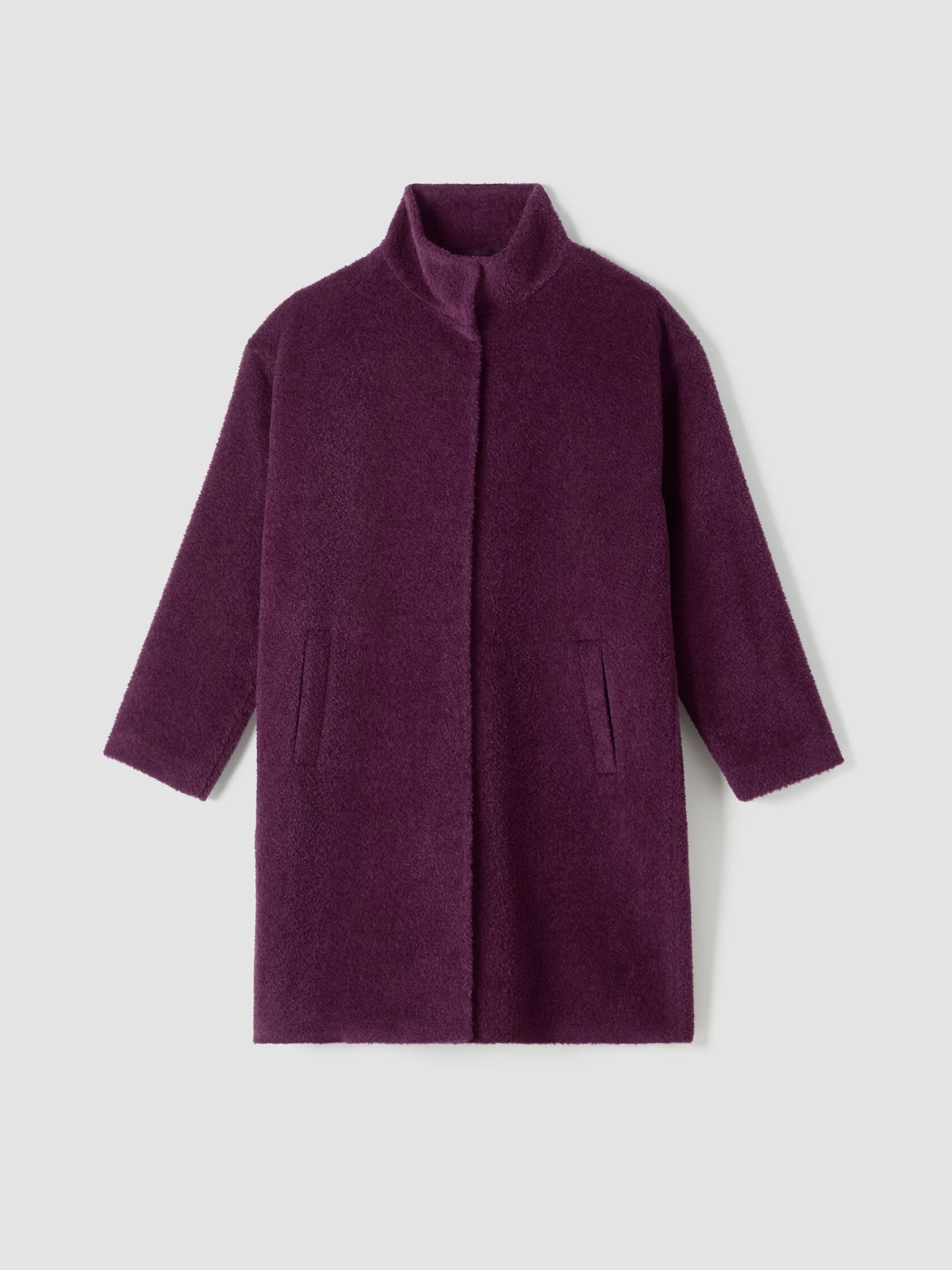 Sheared Suri Alpaca Stand Collar Coat