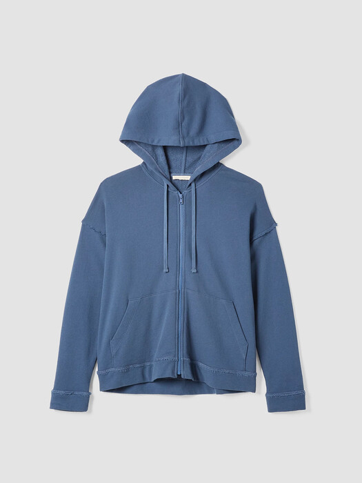 Lightweight Organic Cotton Terry Hooded Top