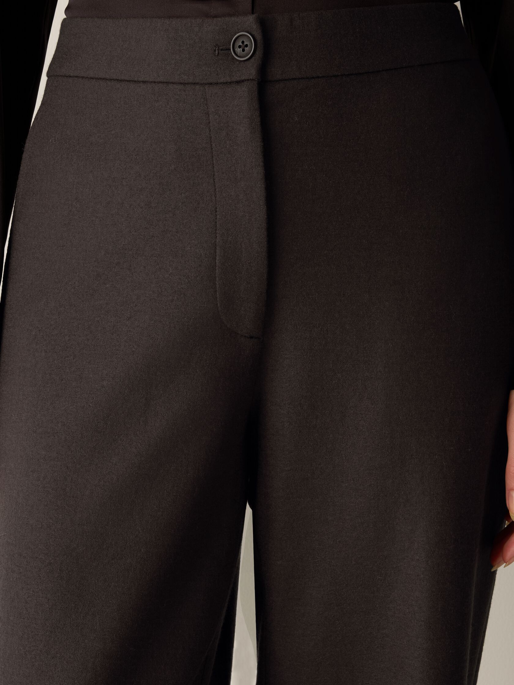 Felted Wool Jersey Full-Length Straight Trouser&nbsp;in Regenerative Wool