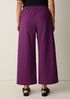Organic Cotton Pucker Check Wide-Leg Pant