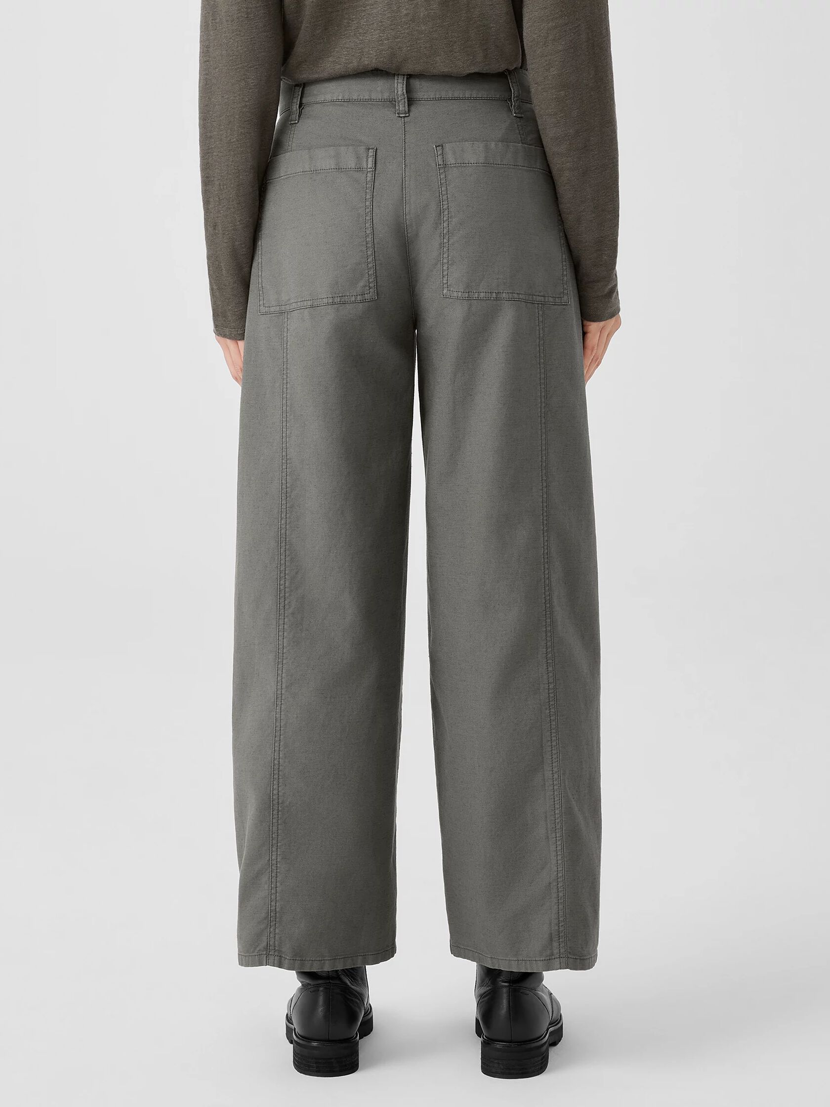 Cotton Hemp Stretch Wide-Leg Pant