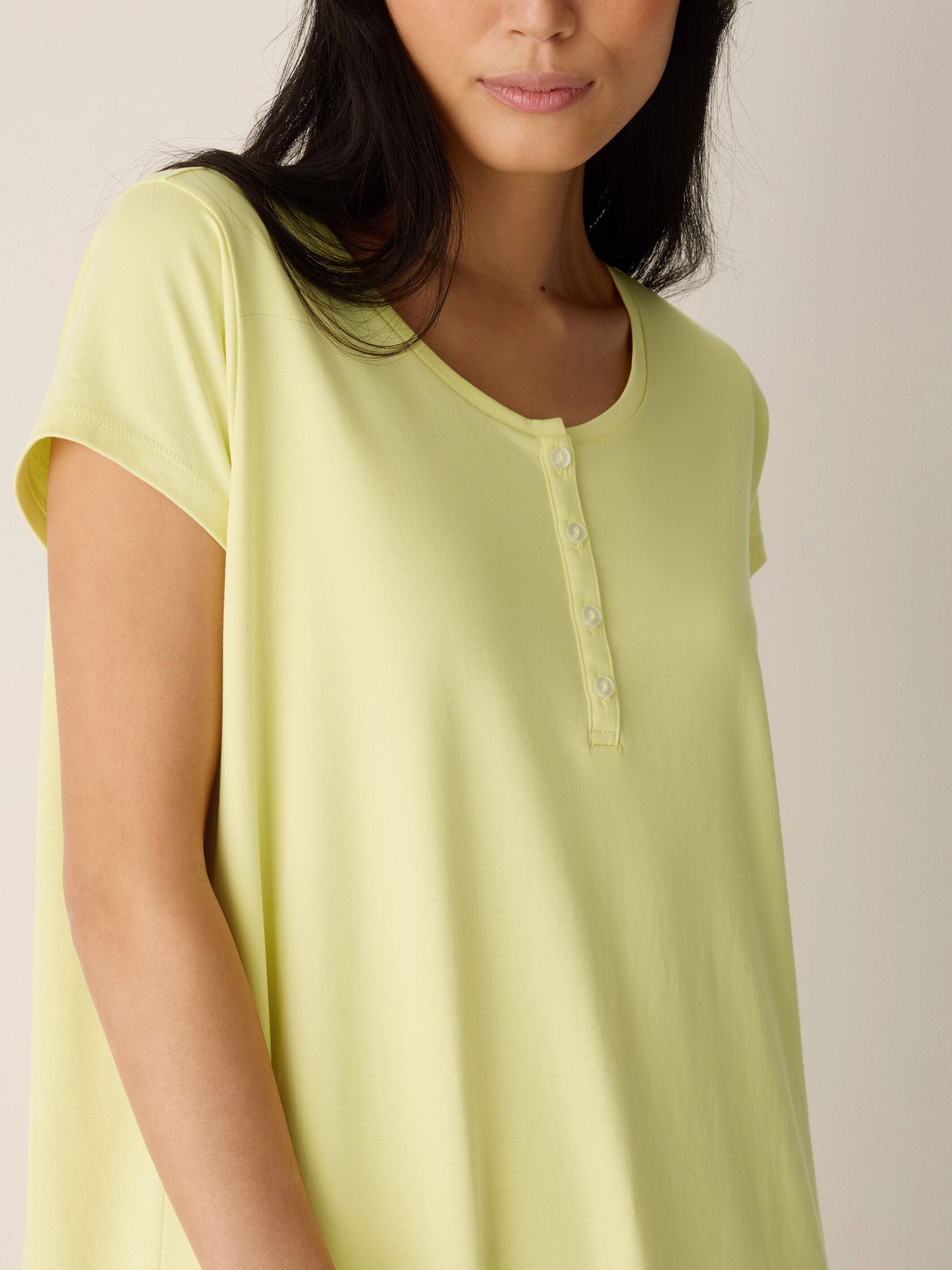 Organic Cotton Interlock Henley Sleep Dress