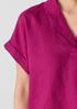 Organic Handkerchief Linen Notch Collar Top