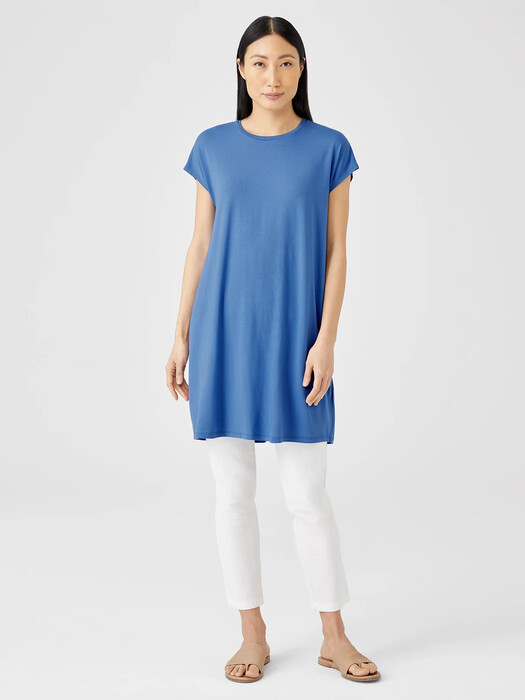 Fine Jersey Cap-Sleeve Dress