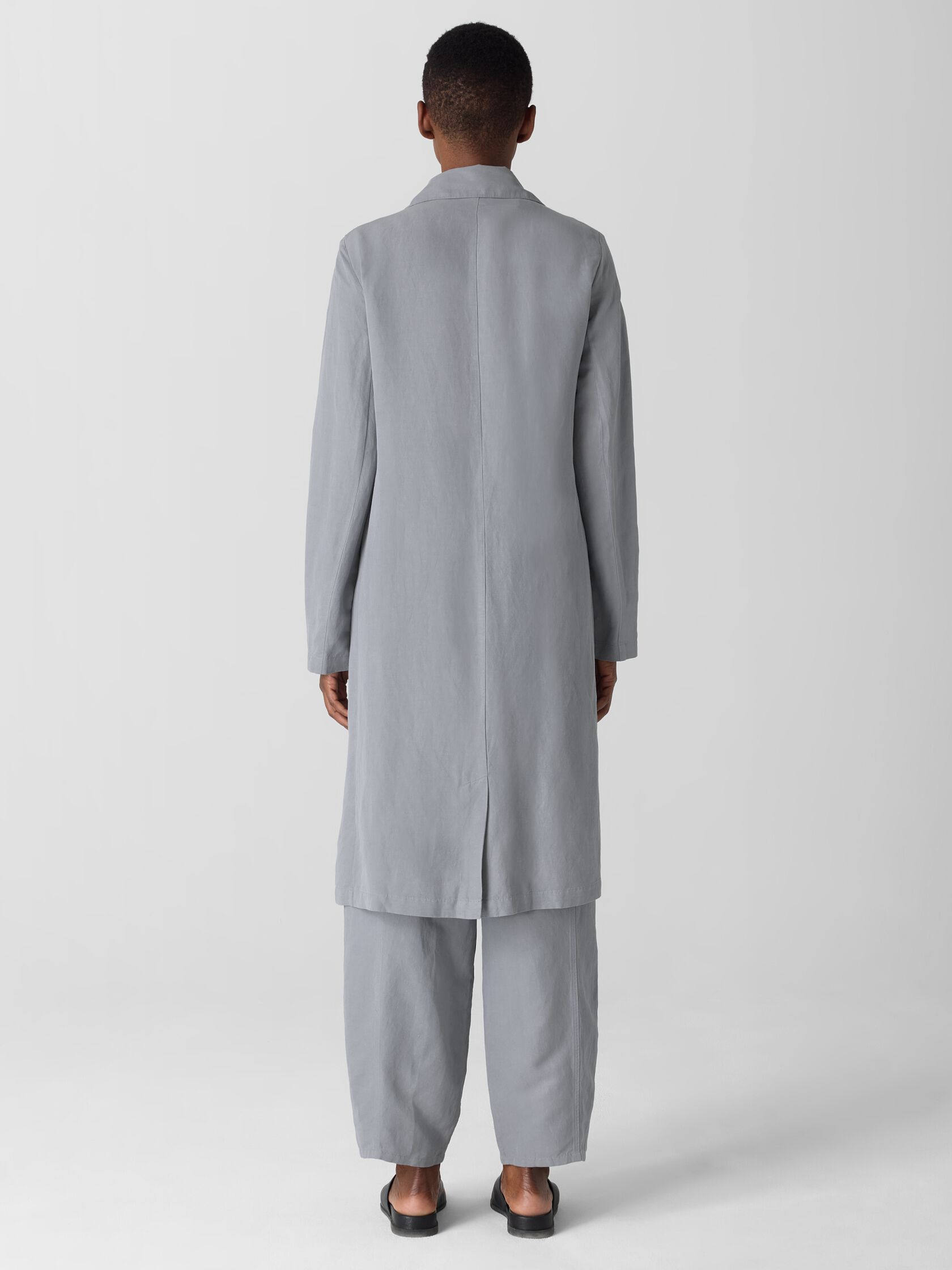Linen Silk Twill Long Blazer