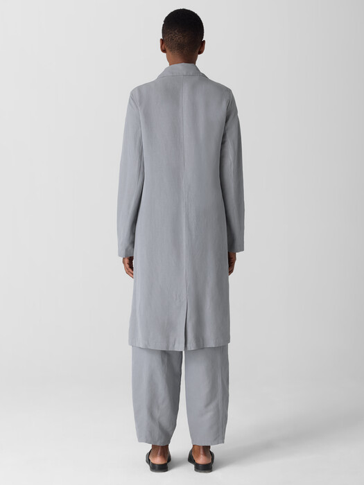 Linen Silk Twill Long Blazer