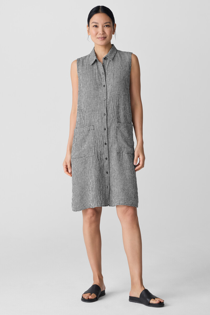 Puckered Organic Linen Sleeveless Dress Puckered Organic Linen Sleeveless Dress