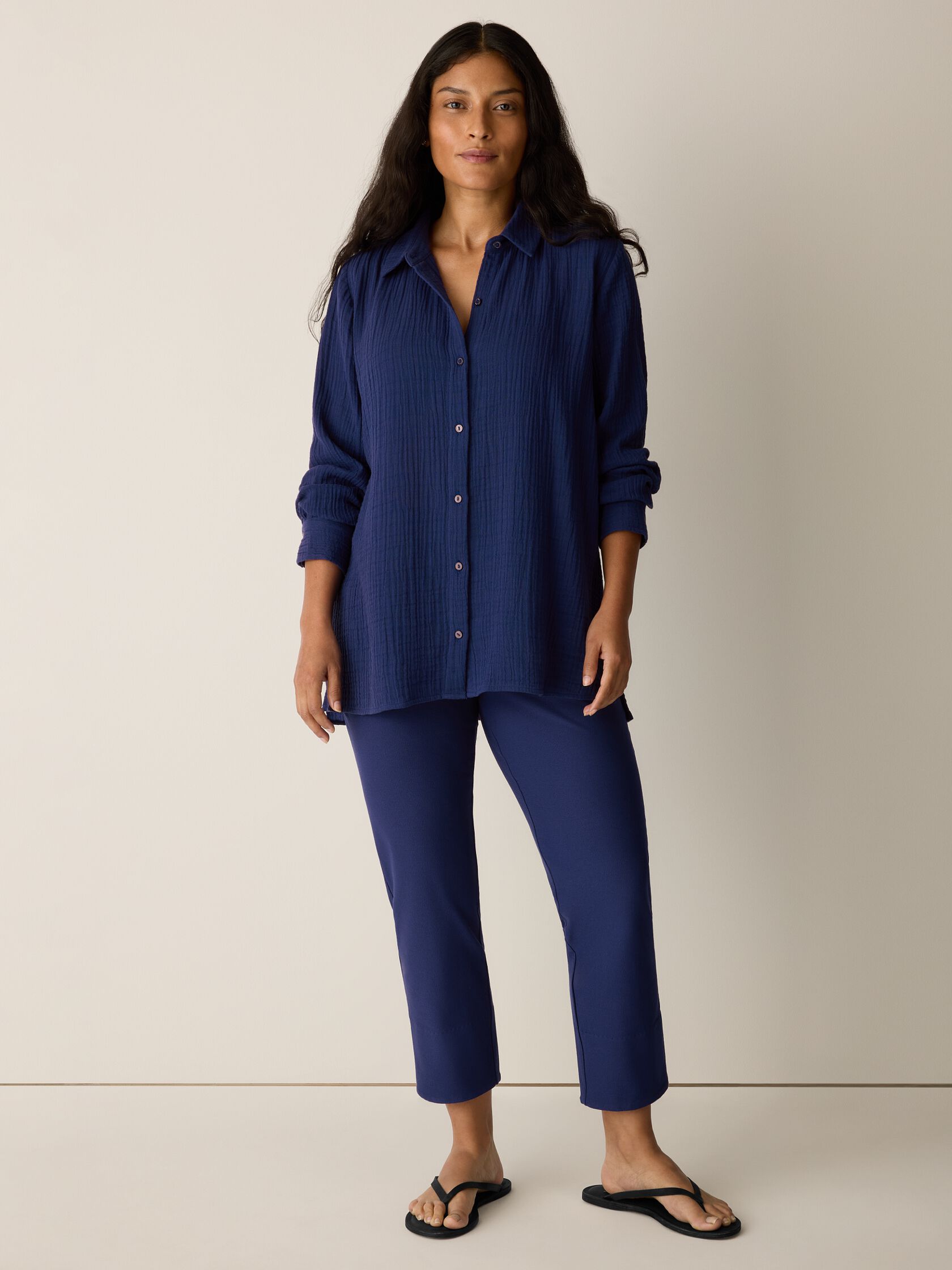 Washable Stretch Crepe Slim Pant