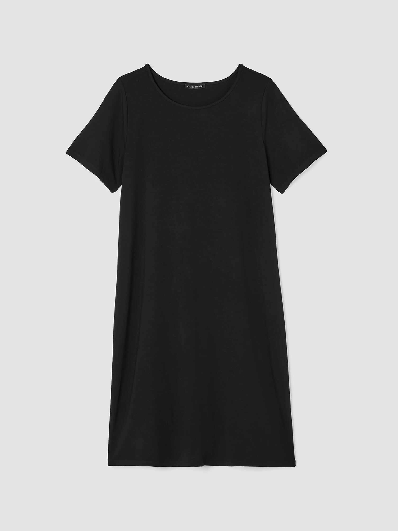Stretch Jersey Knit Jewel Neck Dress