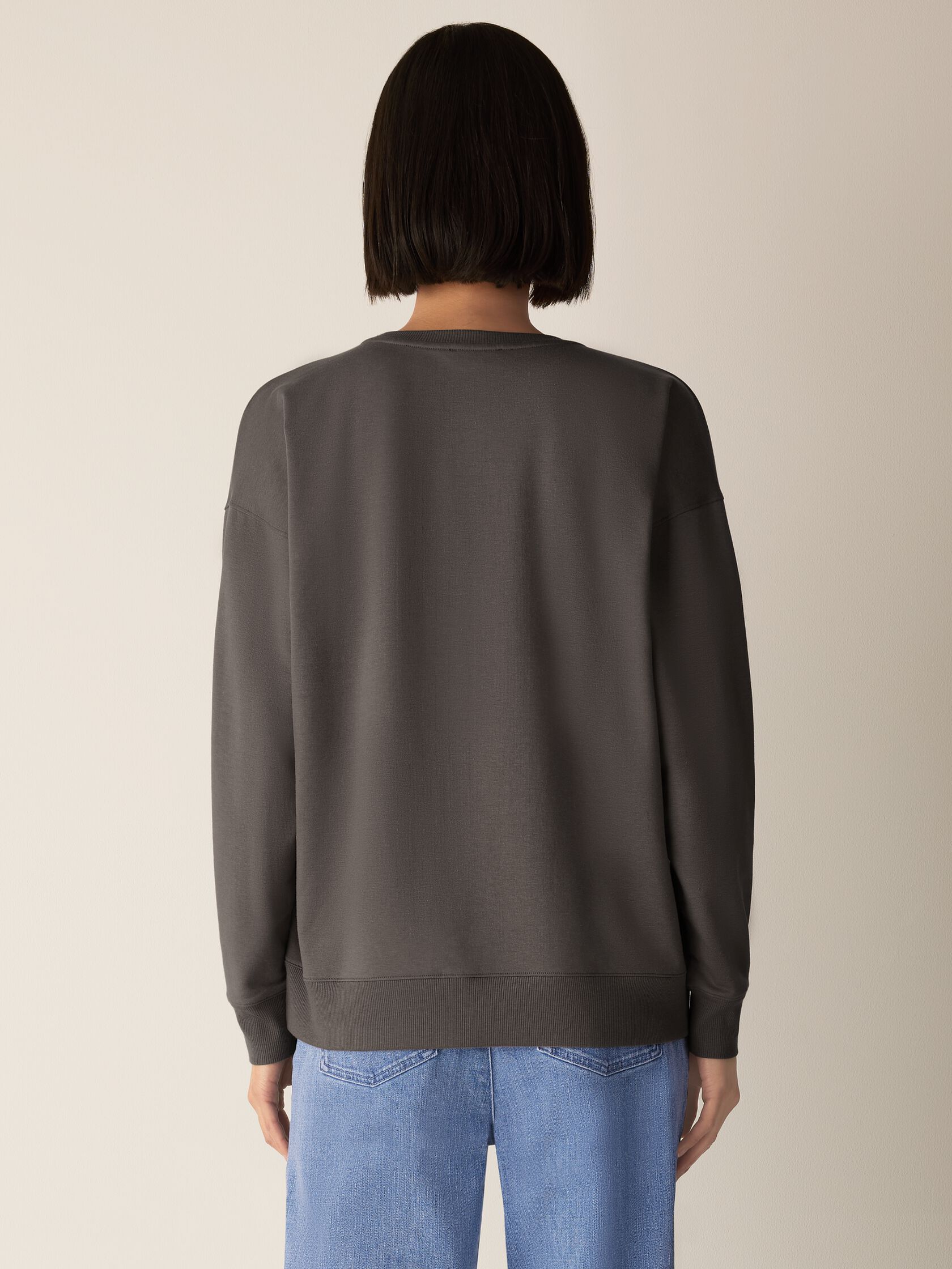 Cozy Brushed Terry Hug Crew Neck Long Top