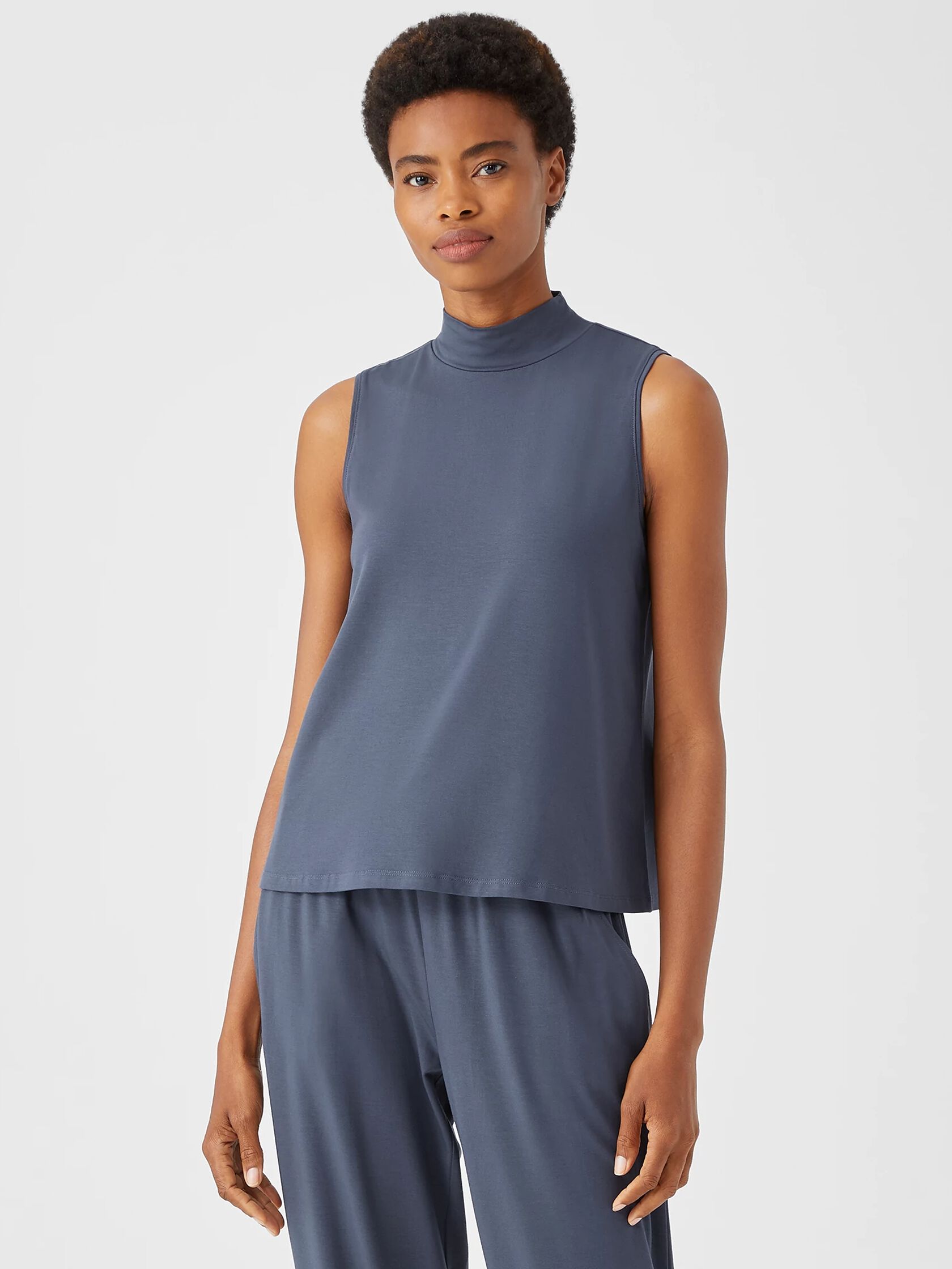 Fine Jersey Mock Neck Tank