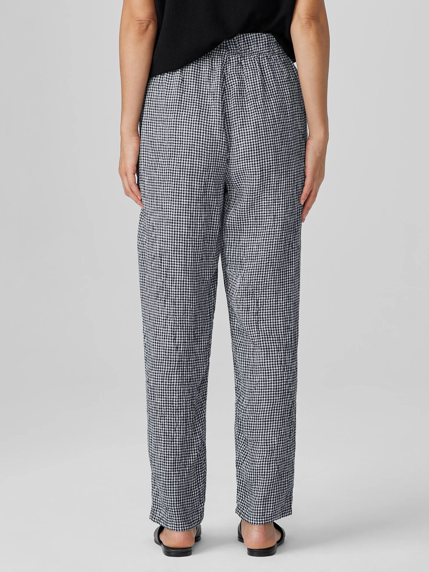 Puckered Organic Linen Tapered Pant