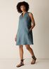 Organic Linen Split Neck Dress