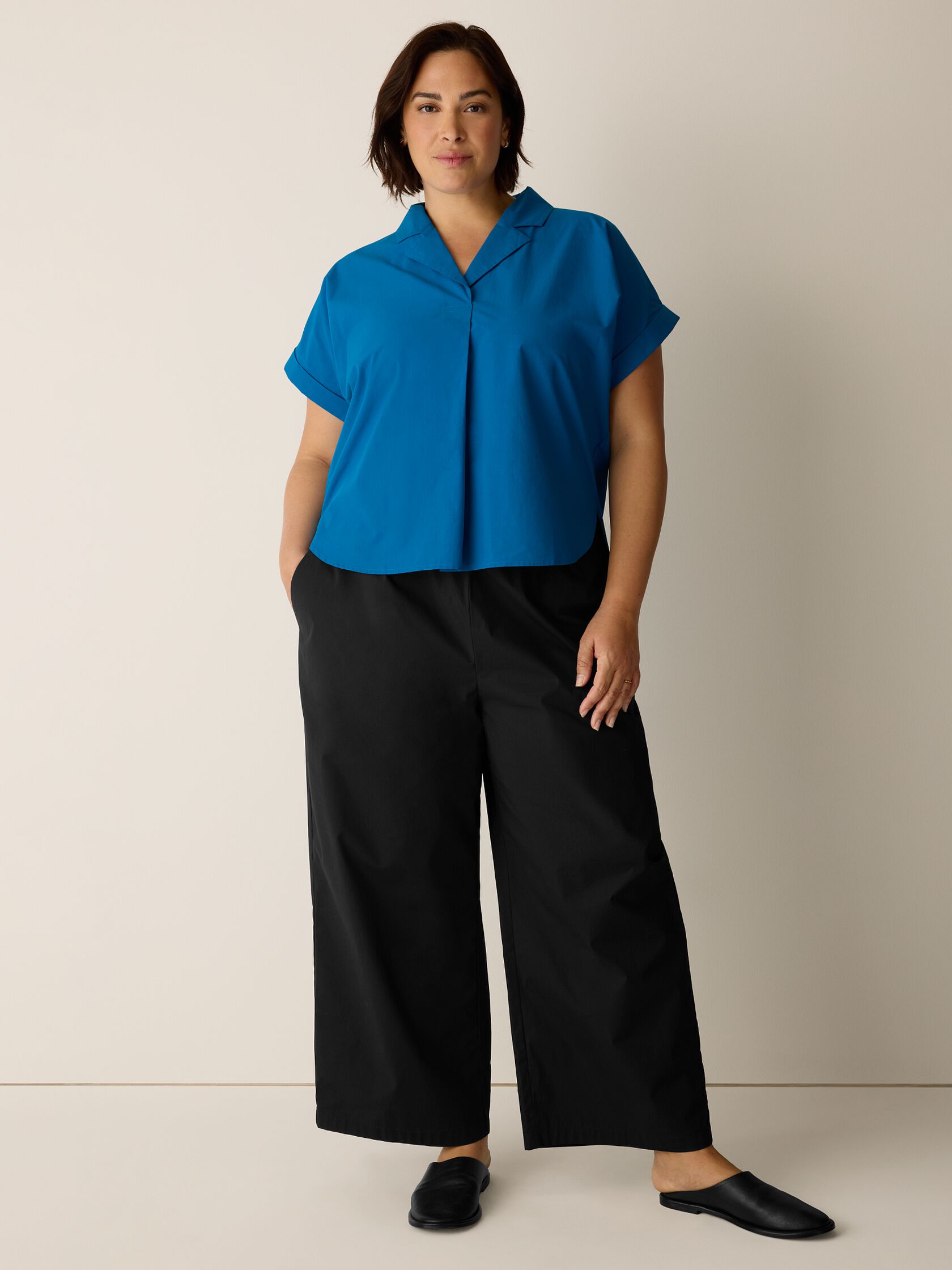 Organic Cotton Poplin Notch Collar Shirt