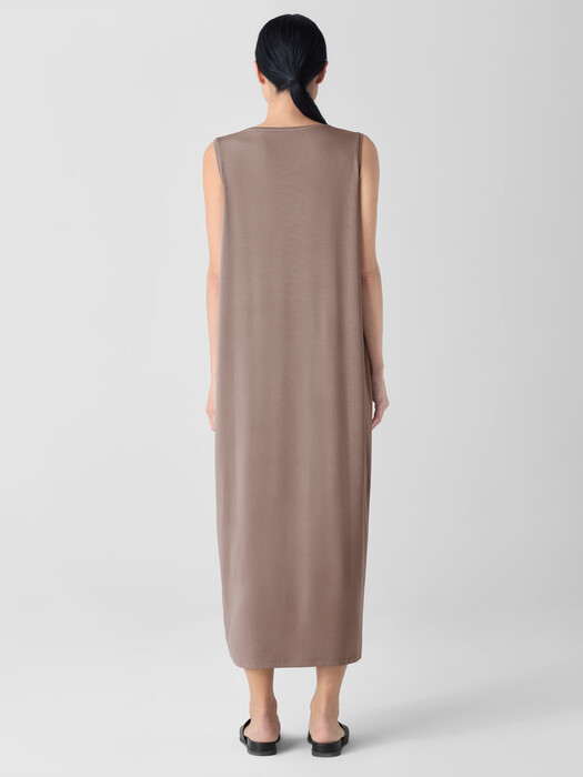 Stretch Jersey Knit Round Neck Dress